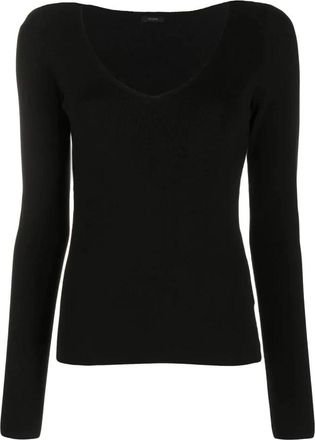 Joseph V-hals Top met Lange Mouwen - Dames - Longsleeves - Zwart - M - Tops