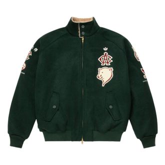 adidas x CLOT Warmup Logo Relaxed Varsity Jacket Asia Sizing Green IK2954