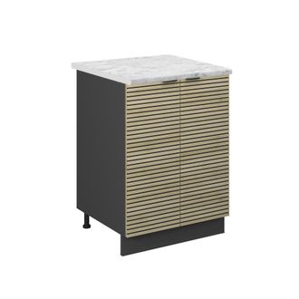 Vicco Mueble Bajo De Cocina Fame-line, Panel De Roble, 60 Cm, Et M&aacute;rmol, Vicco