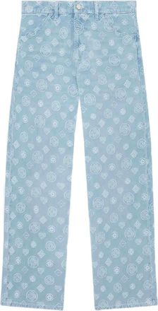 Casablanca monogram-embroidered jeans - Blue