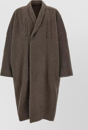 Rick Owens alpaca wool boucl&eacute; cocoon coat