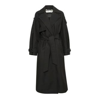 Inwear Trench Coats, female, Black, Size: 2XL Black Trenchcoat with Wide Collar