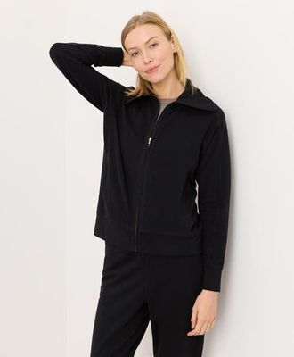 Pact Organic Cotton CloudKnit Zip Jacket in Black at Nordstrom, Size Xx-Large