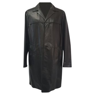 Prada Prada trenchcoat met verborgen sluiting in zwart lamsleer