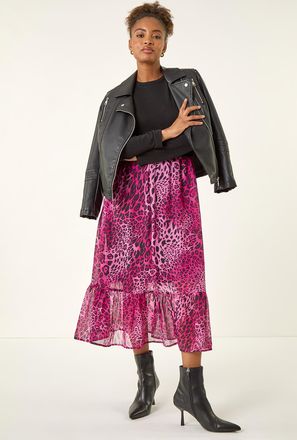 Roman Animal Print Stretch Midi Dress