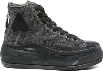 R13 Sneakers in pelle con effetto vissuto - Nero