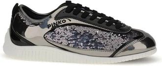 Pinko Pinko, Schoenen, Dames, Grijs, 37 EU, Nylon, Paillet Reby Sneakers