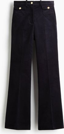 H&M Ausgestellte Samthose - Blue