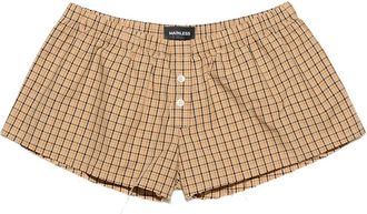 Mainless checked shorts - Neutrals