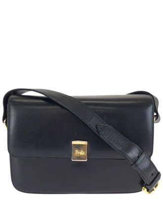 Celine Celine Black Calfskin Horse Carriage Shoulder Bag (Authentic Pre-Loved)