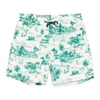 MC2 Saint Barth Beachwear, male, Multicolor, Size: XL Tennis Toile 10 Swim Short