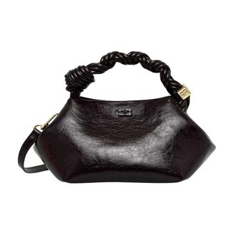 Ganni Bou Small Deep Shine - Dames - Tassen - Bruin - Maat: ONE Size Zijde