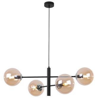 OEM L&aacute;mpara Colgante Vicenza Cromo Negro 4 Planos Miel E14