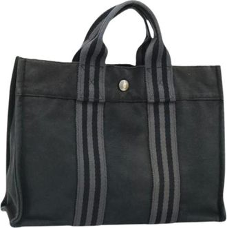 Herm&egrave;s Pre-owned Tote Bags, female, Black, Size: ONE SIZE Pre-owned Vintage Canvas Tote Bag