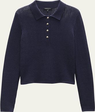 Rag & Bone Viola Long-Sleeve Polo Top