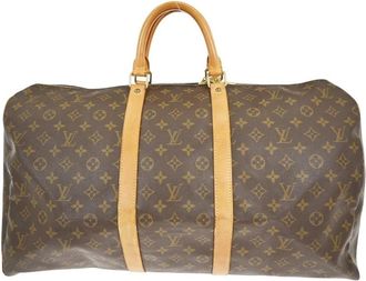 Louis Vuitton Pre-owned Weekend Bags, female, Brown, Size: ONE SIZE Pre-owned Monogram Keepall Travel Bag