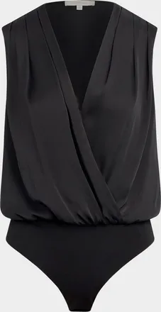 Favorite Daughter The Sleeveless Date Satin Bodysuit