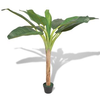 vidaXL Rbol Bananero Artificial Con Macetero 150 Cm Verde Vidaxl