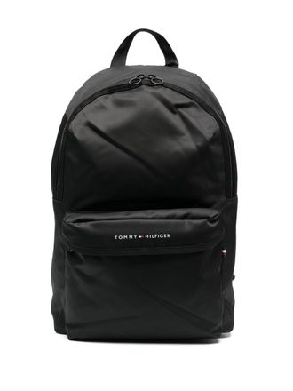 Tommy Hilfiger logo-print zipped backpack - men - Polyester - OS - Black