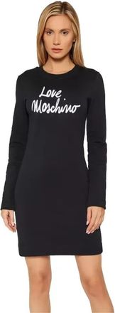 Love Moschino Embossed Logo Long Sleeve Dress