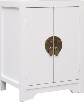 vidaXL vidaXL Comodino Bianco 38x28x52 cm in Legno di Paulownia