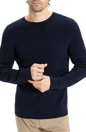 Theory Riland Cable Stitch Cotton Crewneck Sweater in Baltic at Nordstrom Rack, Size Xx-Large