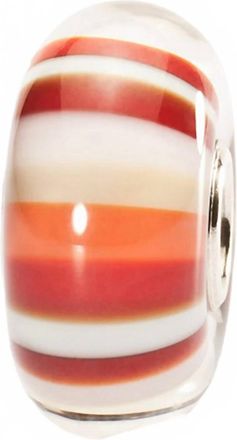 Trollbeads Womens Stripes Glass Bead Charm In Strawberry
