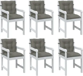 vidaXL Cojines Para Silla Respaldo Bajo 6 Ud Tela Gris Oscuro Melange Vidaxl