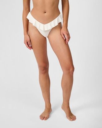 WeWoreWhat Ruffle Delilah Bottom in Off White at Nordstrom, Size X-Small