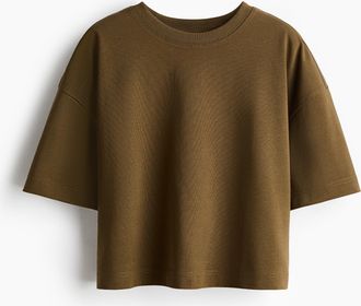 H&M Kastiges T-Shirt - Khakigr&uuml;n