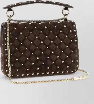 Valentino Garavani rockstud spike medium leather clutch bag