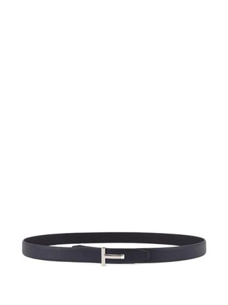 Tom Ford Navy Blue Textured Reversible Belt