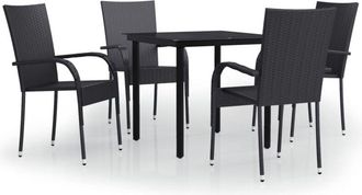 vidaXL Juego De Comedor De Jard&iacute;n 5 Piezas Negro Vidaxl