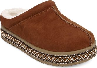 Mia Villas Faux Shearling Clog in Cognac at Nordstrom, Size 6.5