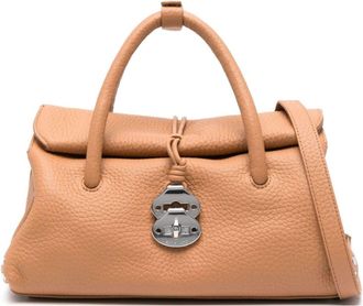 Zanellato Brown Textured Finish Top Handle Shoulder Bag