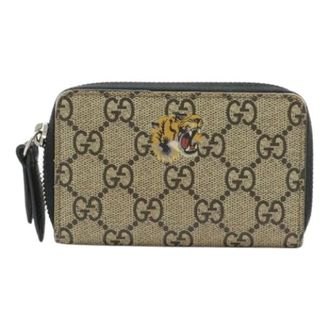 Gucci Pre-owned Wallets, female, Beige, Size: ONE SIZE Pre-owned GG Supreme Leather Coin Purse