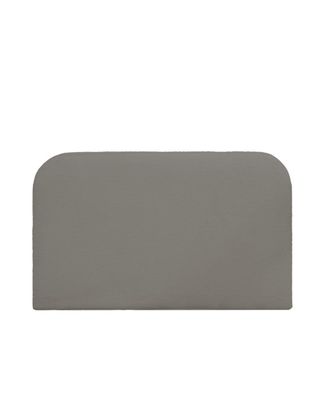 Deco Wood Cabecero tapizado desenfundable de boucl&eacute; gris oscuro de 160x110cm