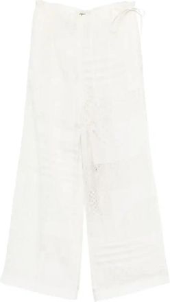Fendi Lace-Panel Trousers - Womens - Silk/Viscose