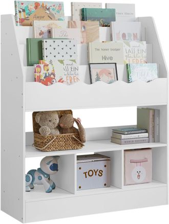 Woltu Estanter&iacute;a Infantil Con 6 Estantes Organizadores, Color Blanco - Woltu