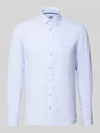 Fynch-Hatton Fynch-Hatton Slim Fit Leinenhemd mit Button-Down-Kragen in Hellblau, Gr&ouml;&szlig;e 3XL