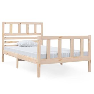 Berkfield Home Bed Frame 90x190 cm Single Solid Wood in Light Tan