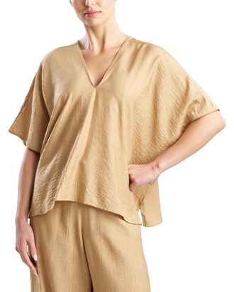 Natori Terra Foil Crinkle Caftan Shirt