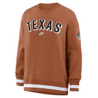 Nike Texas Legacy Phoenix Nike Womens College Oversized Pullover Crew in Orange | 040H08D9TXV-CGZ