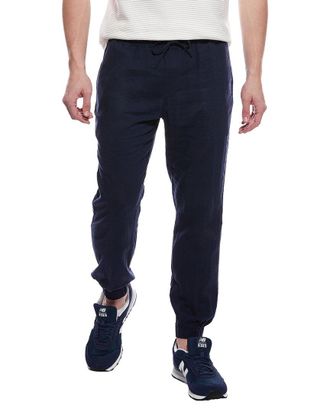 Elie Tahari Drawstring Linen-Blend Jogger Pant