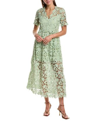 endless rose Lace Short Sleeves Midi Dress