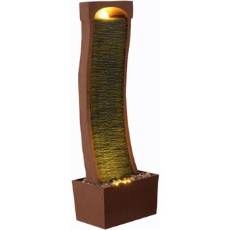 Teamson Home Teamson Home - Fuente De Agua En Pizarra Curva Rojo Led Interior Exterior