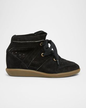 Isabel Marant Bobby Suede Wedge Sneakers