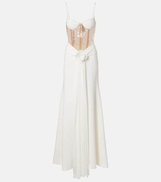 DAVID KOMA Abito bustier con paillettes