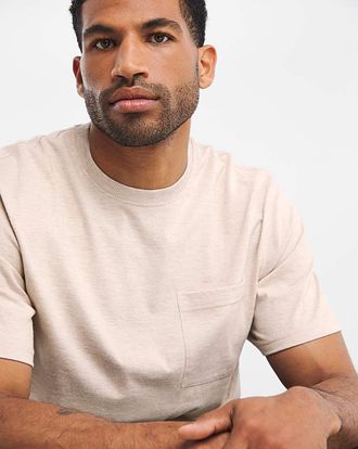 Jacamo Textured Marl Relaxed Fit Pocket T Long
