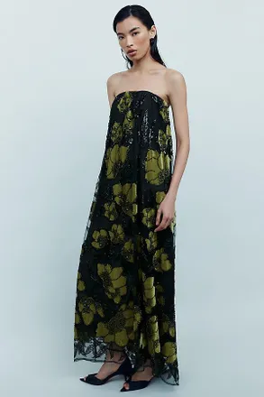 Helsi Margot Velvet Burnout Midi Dress